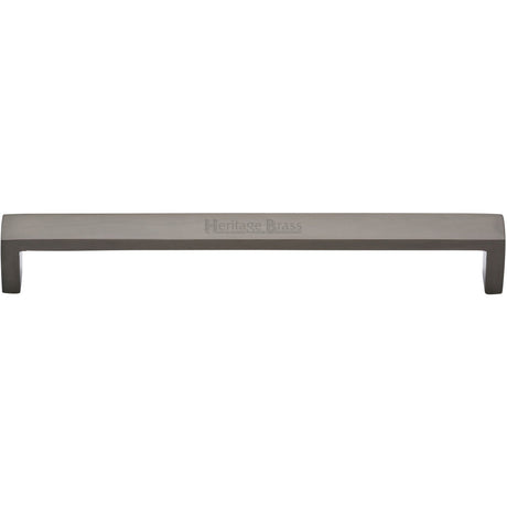 This is an image of a Heritage Brass - Cabinet Pull Wide Metro Design 203mm CTC Matt Bronze Finish, c4520-203-mb that is available to order from T.H Wiggans Ironmongery in Kendal.