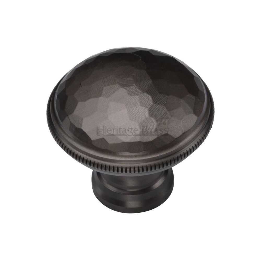 This is an image of a Heritage Brass - Cabinet Knob Diamond Cut Design 32mm Matt Bronze Finish, c4545-mb that is available to order from T.H Wiggans Ironmongery in Kendal.