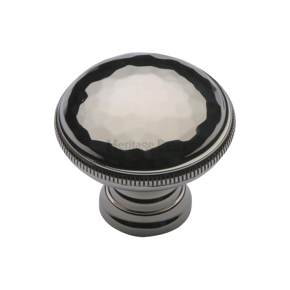 This is an image of a Heritage Brass - Cabinet Knob Diamond Cut Design 32mm Polished Nickel Finish, c4545-pnf that is available to order from T.H Wiggans Ironmongery in Kendal.