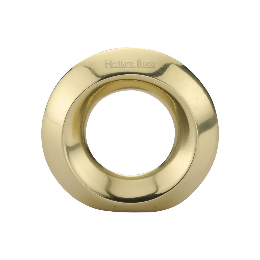 This is an image of a Heritage Brass - Cabinet Knob Round Ring Design 40mm Polished Brass Finish, c4553-pb that is available to order from T.H Wiggans Ironmongery in Kendal.