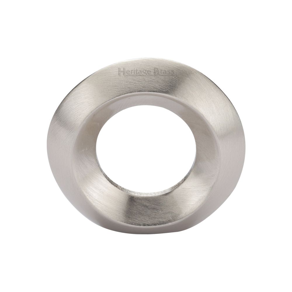 This is an image of a Heritage Brass - Cabinet Knob Round Ring Design 40mm Satin Nickel Finish, c4553-sn that is available to order from T.H Wiggans Ironmongery in Kendal.