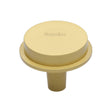 This is an image of a Heritage Brass - Flat Round Knob Design 38 mm Satin Brass finish, c4592-38-sb that is available to order from T.H Wiggans Ironmongery in Kendal.