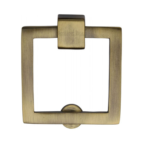 This is an image of a Heritage Brass - Square Drop Pull Antique Brass Finish, c6311-at that is available to order from T.H Wiggans Ironmongery in Kendal.