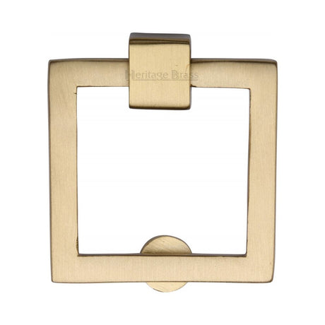 This is an image of a Heritage Brass - Square Drop Pull Satin Brass Finish, c6311-sb that is available to order from T.H Wiggans Ironmongery in Kendal.