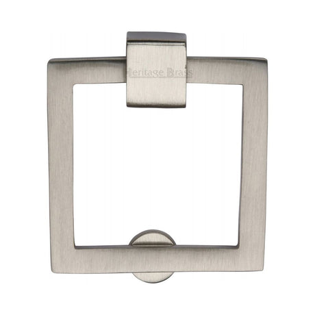 This is an image of a Heritage Brass - Square Drop Pull Satin Nickel Finish, c6311-sn that is available to order from T.H Wiggans Ironmongery in Kendal.