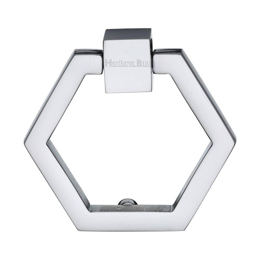 This is an image of a Heritage Brass - Cabinet Drop Pull Hexagon Design 51mm Polished Chrome Finish, c6334-pc that is available to order from T.H Wiggans Ironmongery in Kendal.