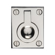 This is an image of a Heritage Brass - Cabinet Pull Flush Ring Design 38mm Polished Nickel Finish, c6337-38-pnf that is available to order from T.H Wiggans Ironmongery in Kendal.