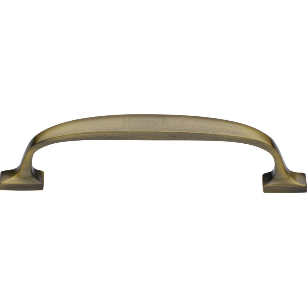 This is an image of a Heritage Brass - Cabinet Pull Durham Design 128mm CTC Antique Brass Finish, c7213-128-at that is available to order from T.H Wiggans Ironmongery in Kendal.