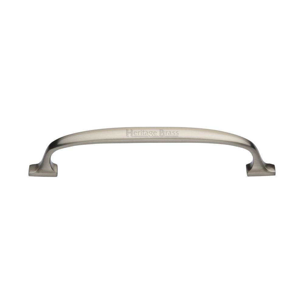 This is an image of a Heritage Brass - Cabinet Pull Durham Design 160mm CTC Satin Nickel Finish, c7213-160-sn that is available to order from T.H Wiggans Ironmongery in Kendal.