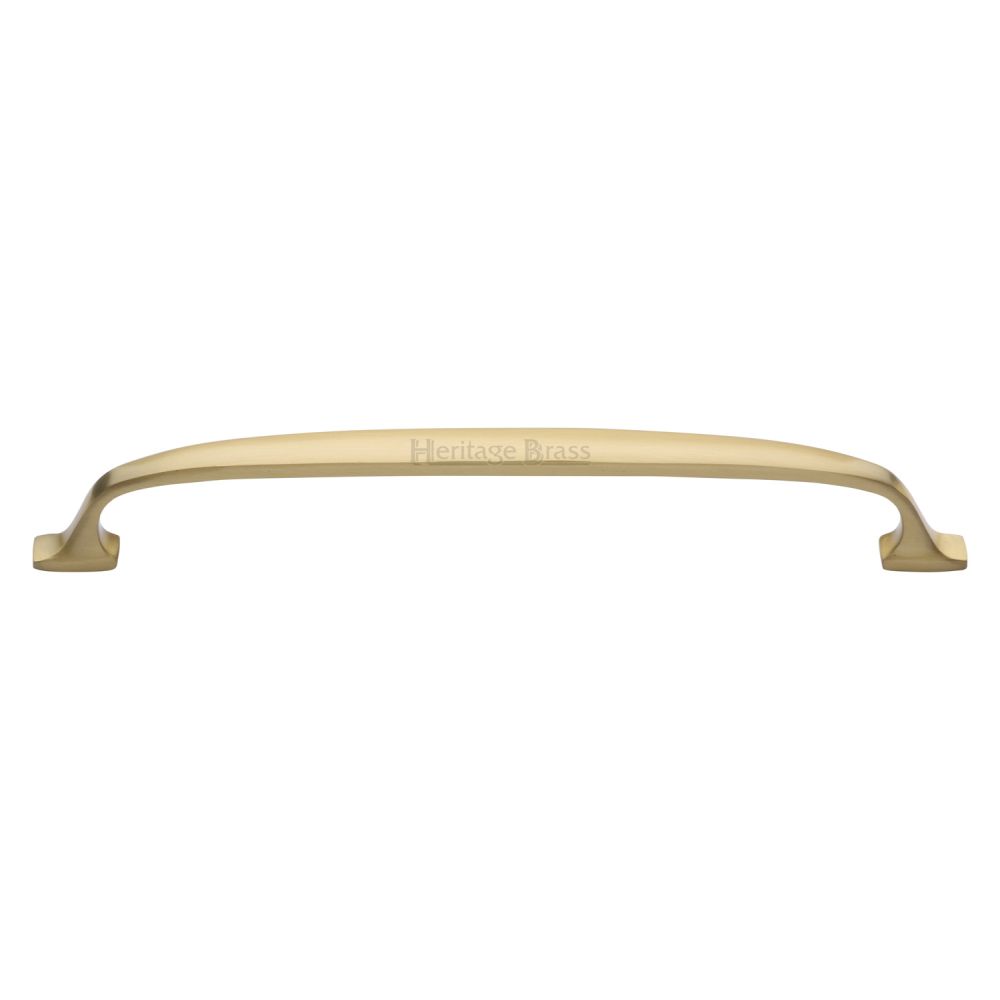 This is an image of a Heritage Brass - Cabinet Pull Durham Design 203mm CTC Satin Brass Finish, c7213-203-sb that is available to order from T.H Wiggans Ironmongery in Kendal.