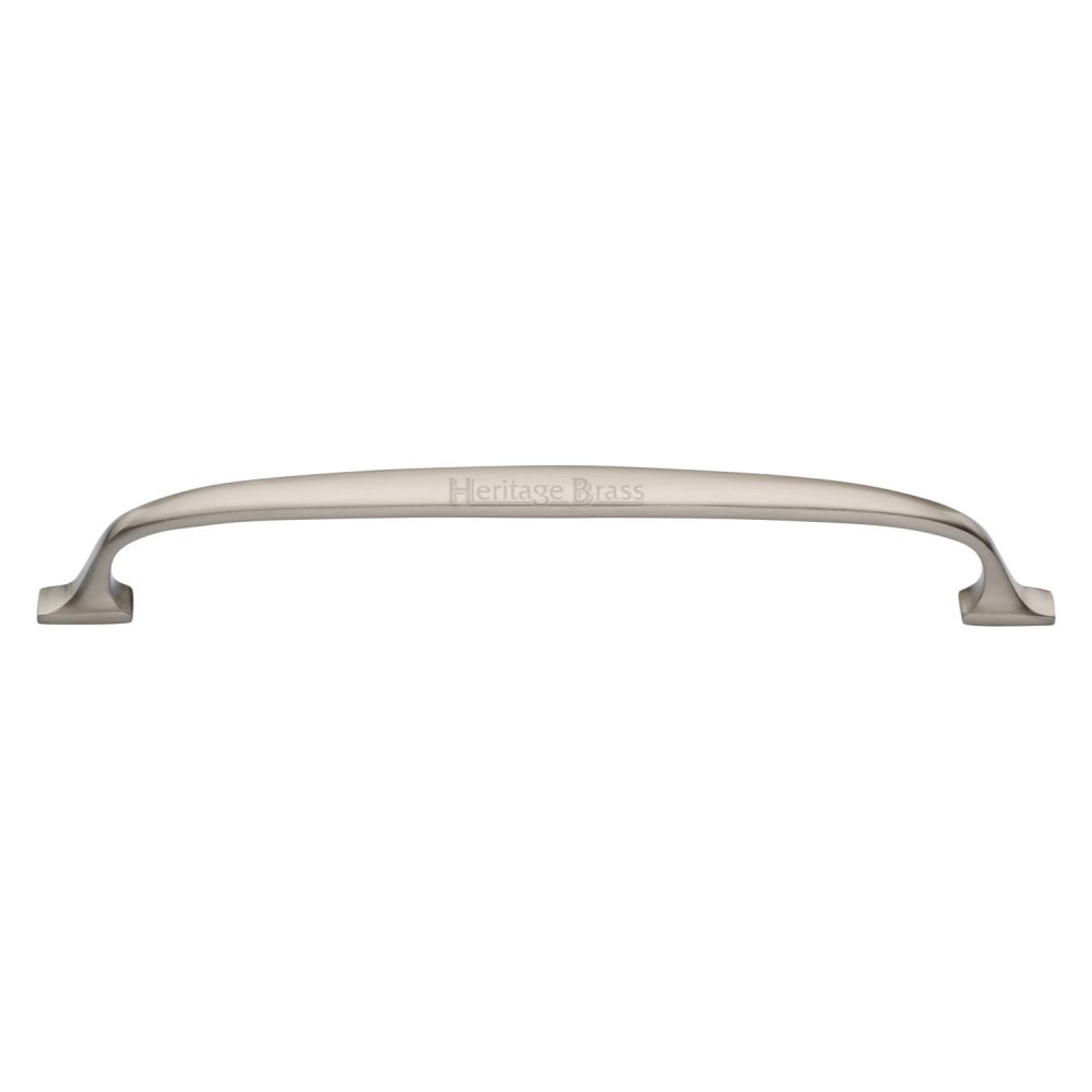 This is an image of a Heritage Brass - Cabinet Pull Durham Design 203mm CTC Satin Nickel Finish, c7213-203-sn that is available to order from T.H Wiggans Ironmongery in Kendal.