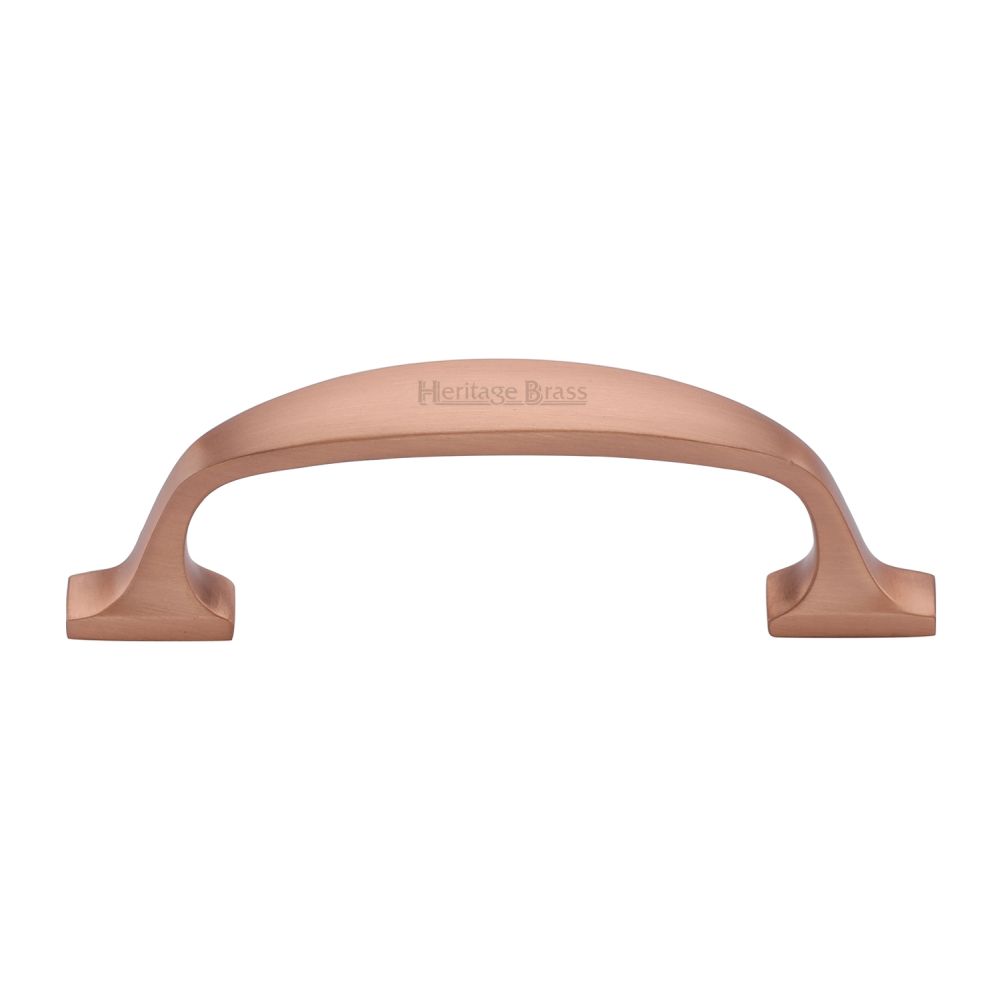 This is an image of a Heritage Brass - Cabinet Pull Durham Design 76mm CTC Satin Rose Gold Finish, c7213-76-srg that is available to order from T.H Wiggans Ironmongery in Kendal.