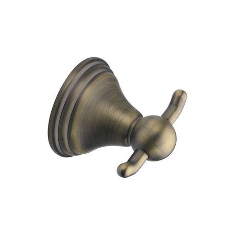 This is an image of a M.Marcus - Double robe hook Matt Antique Finish, cam-hook-ma that is available to order from T.H Wiggans Ironmongery in Kendal.