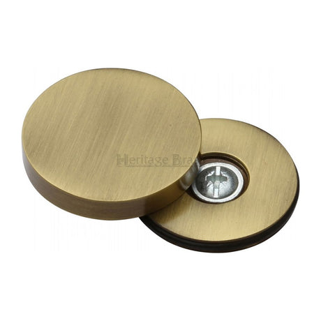 This is an image of a Heritage Brass - Bolt Cover to conceal metal fasteners Antique Brass Finish, cov-12-at that is available to order from T.H Wiggans Ironmongery in Kendal.