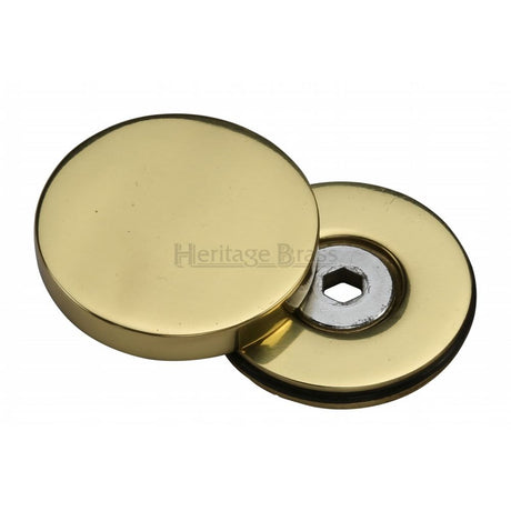 This is an image of a Heritage Brass - Bolt Cover to conceal metal fasteners Polished Brass Finish, cov-12-pb that is available to order from T.H Wiggans Ironmongery in Kendal.