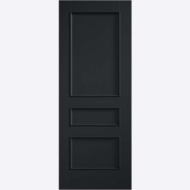 This is an image showing the LPD - Toledo Pre-finished Charcoal Black Doors Available to order from T.H. Wiggans Ironmongery in Kendal