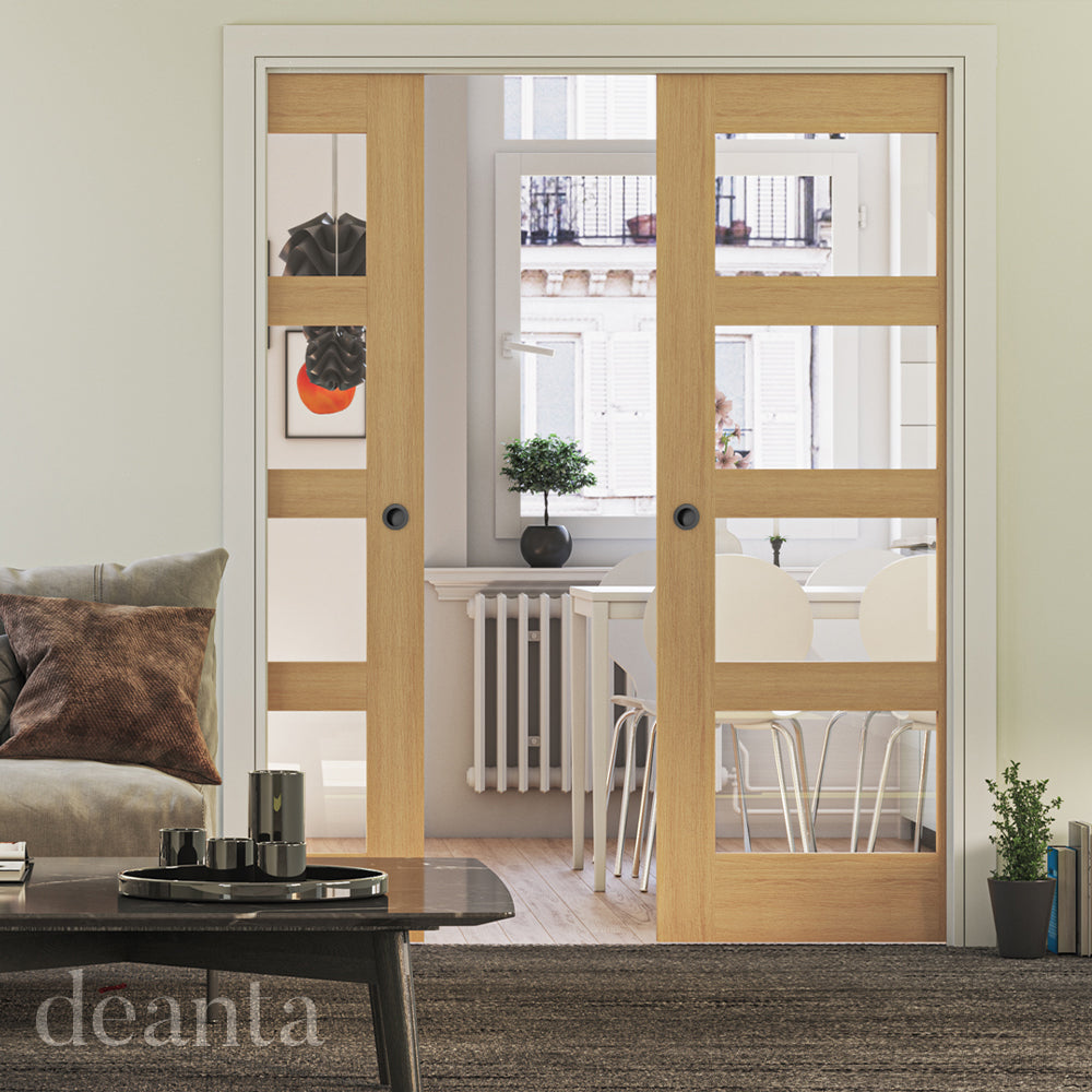 Deanta Coventry Prefinished Oak Clear Glazed Doors