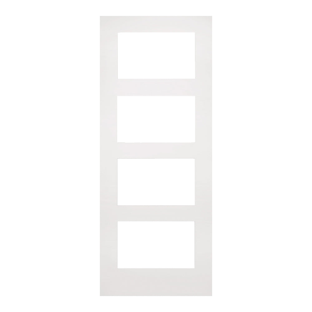 This is an image of Deanta Coventry White Primed Clear Glazed Doors available to order from T.H. Wiggans Ironmongery in Kendal