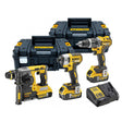 DEWALT DCK368P3T 18v Brushless Triple Kit with 3 x 5ah Batteries and 2xTstak Cases