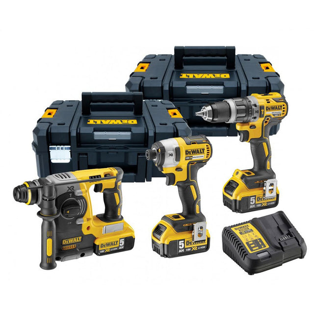 DEWALT DCK368P3T 18v Brushless Triple Kit with 3 x 5ah Batteries and 2xTstak Cases