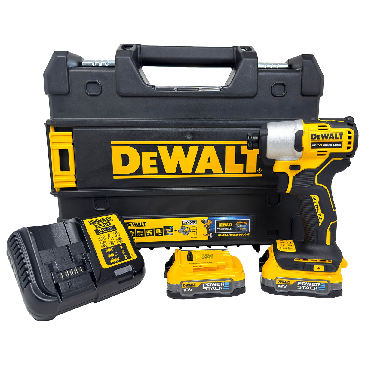 DEWALT DCF840E2T 18v Compact Impact Driver with 2 x Powerstack Batteries