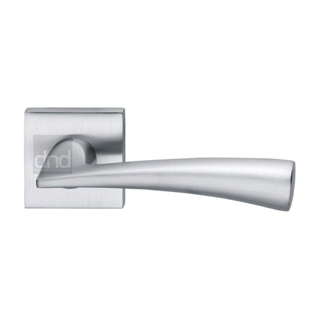 This is an image of a DND - Dolce Door Handle on Square Rose Satin Chrome, do18s-sc that is available to order from T.H Wiggans Ironmongery in Kendal.
