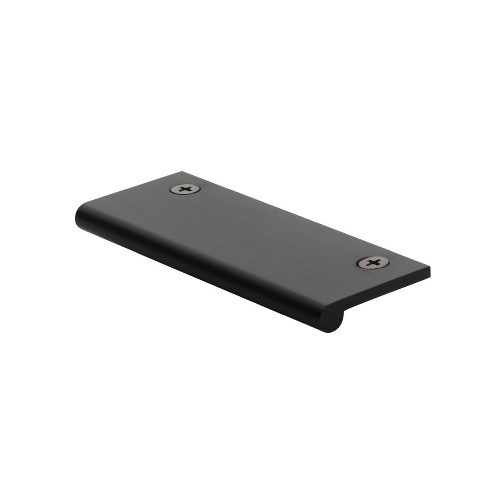 This is an image of a Heritage Brass - EP Edge Pull Cabinet Handle 100mm Matt Black Finish, ep100-38-bkmt that is available to order from T.H Wiggans Ironmongery in Kendal.