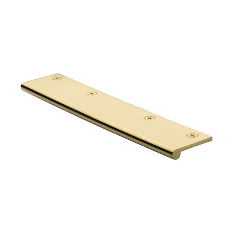 This is an image of a Heritage Brass - EP Edge Pull Cabinet Handle 200mm Polished Brass Finish, ep200-38-pb that is available to order from T.H Wiggans Ironmongery in Kendal.