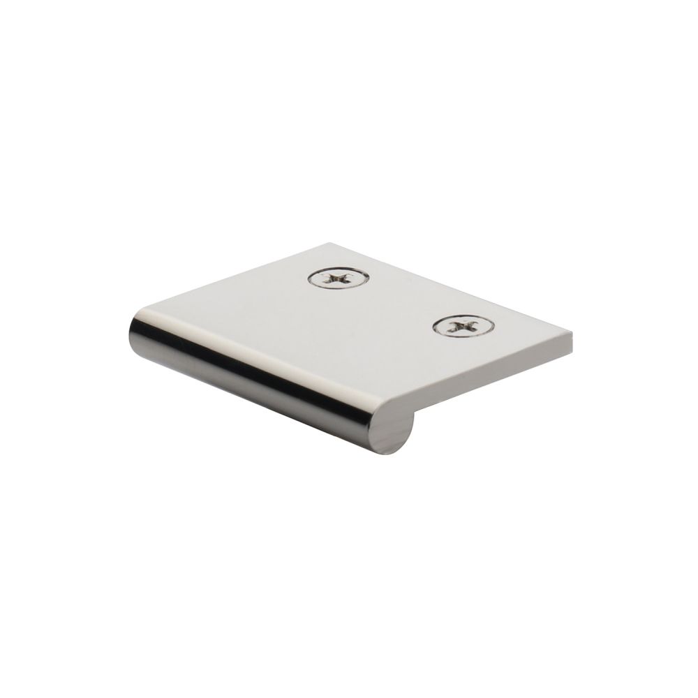 This is an image of a Heritage Brass - EP Edge Pull Cabinet Handle 50mm Polished Nickel Finish, ep50-38-pnf that is available to order from T.H Wiggans Ironmongery in Kendal.