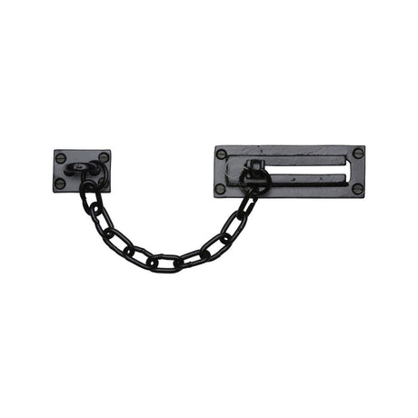 This is an image of a M.Marcus - Black Iron Rustic Door Chain, fb108 that is available to order from T.H Wiggans Ironmongery in Kendal.
