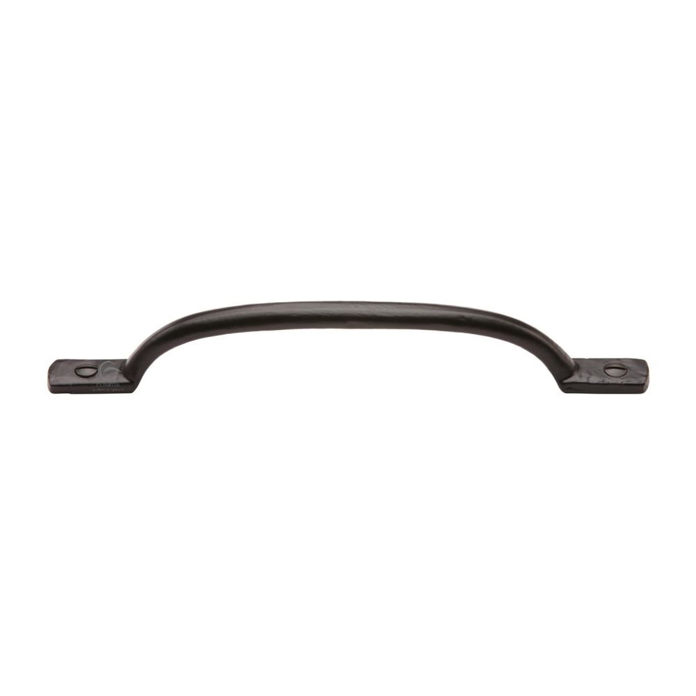 This is an image of a M.Marcus - Black Iron Rustic Cabinet Pull Russell Design 203mm, fb1090-203 that is available to order from T.H Wiggans Ironmongery in Kendal.