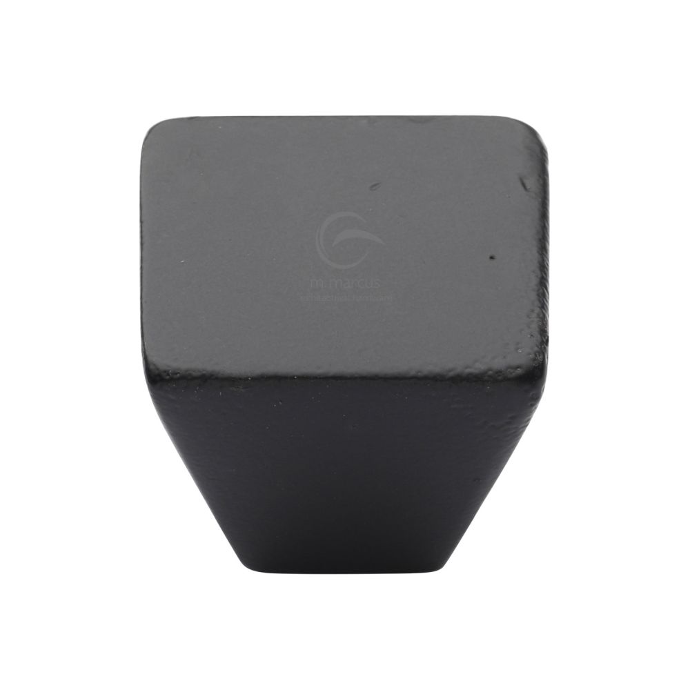 This is an image of a M.Marcus - Black Iron Rustic Cabinet Knob Square Cone Design 32mm, fb3191-32 that is available to order from T.H Wiggans Ironmongery in Kendal.