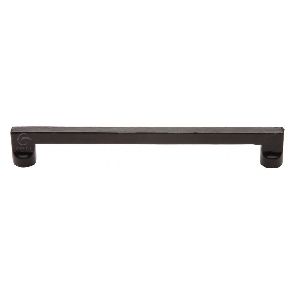 This is an image of a M.Marcus - Black Iron Rustic Cabinet Pull Apollo Design 252mm CTC, fb345-252 that is available to order from T.H Wiggans Ironmongery in Kendal.