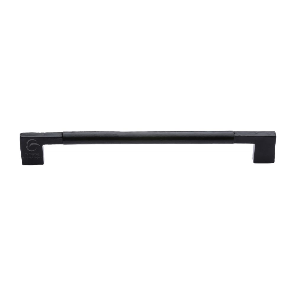 This is an image of a M.Marcus - Black Iron Rustic Cabinet Pull Bauhaus Design 457mm, fb346-457 that is available to order from T.H Wiggans Ironmongery in Kendal.
