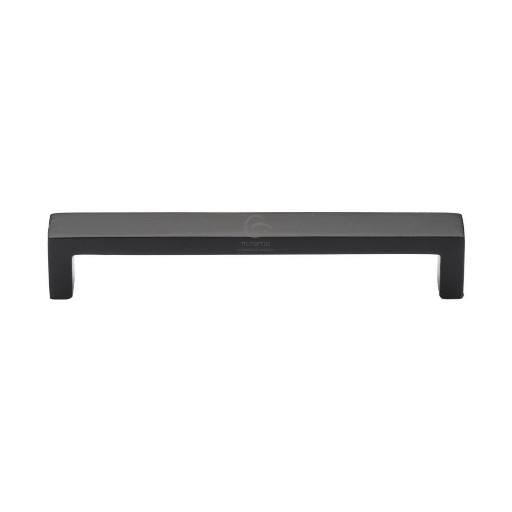 This is an image of a M.Marcus - Black Iron Rustic Cabinet Pull Wide Metro Design 160mm CTC, fb4338-160 that is available to order from T.H Wiggans Ironmongery in Kendal.