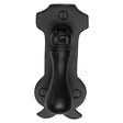 This is an image of a M.Marcus - Matt Black Rustic Iron Cabinet Drop Pull On Plate, fb6263 that is available to order from T.H Wiggans Ironmongery in Kendal.