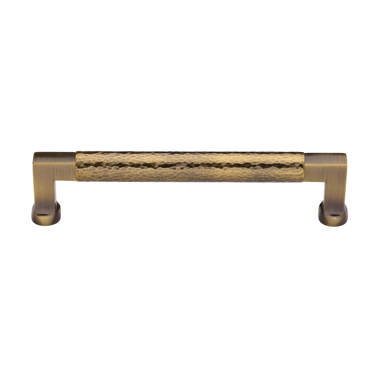 This is an image of a Heritage Brass - Cabinet Pull Bauhaus Hammered Design 160mm CTC Antique Brass Finish, ham0312-160-at that is available to order from T.H Wiggans Ironmongery in Kendal.