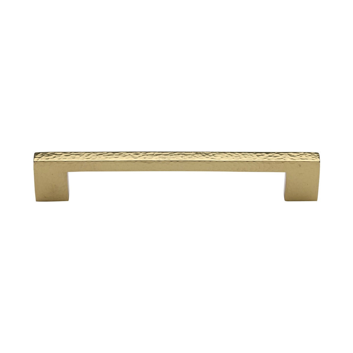 This is an image of a Heritage Brass - Cabinet Pull Metro Hammered Design 160mm CTC Polished Brass Finish, ham0337-160-pb that is available to order from T.H Wiggans Ironmongery in Kendal.