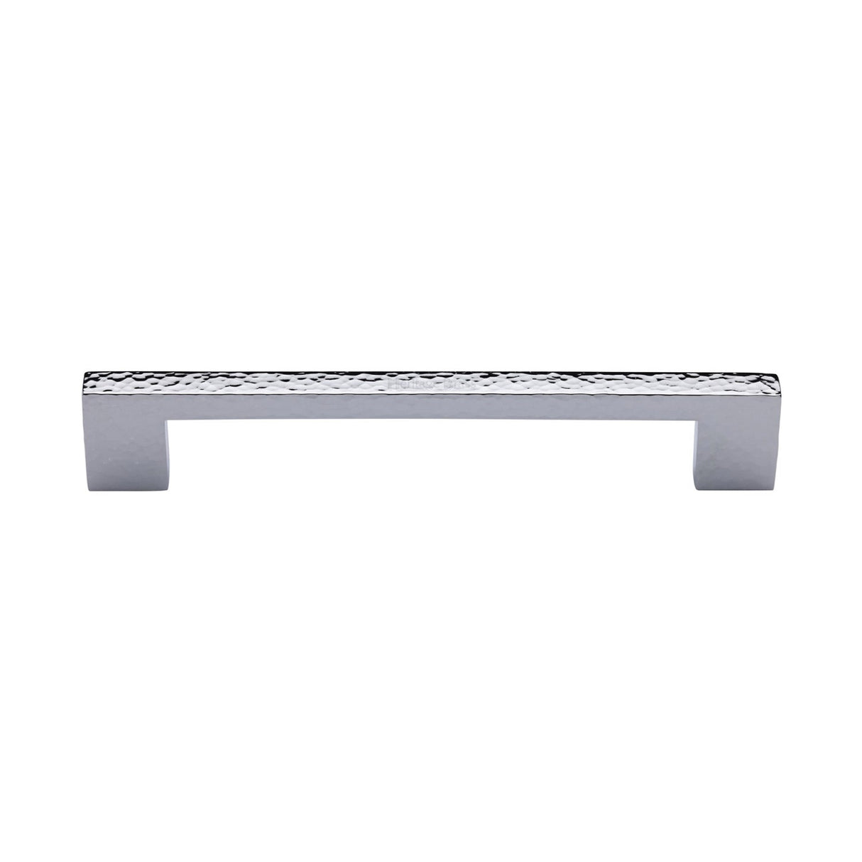 This is an image of a Heritage Brass - Cabinet Pull Metro Hammered Design 160mm CTC Polished Chrome Finish, ham0337-160-pc that is available to order from T.H Wiggans Ironmongery in Kendal.