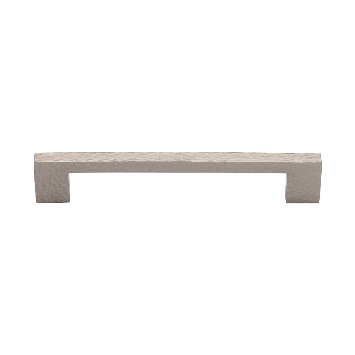 This is an image of a Heritage Brass - Cabinet Pull Metro Hammered Design 160mm CTC Satin Nickel Finish, ham0337-160-sn that is available to order from T.H Wiggans Ironmongery in Kendal.