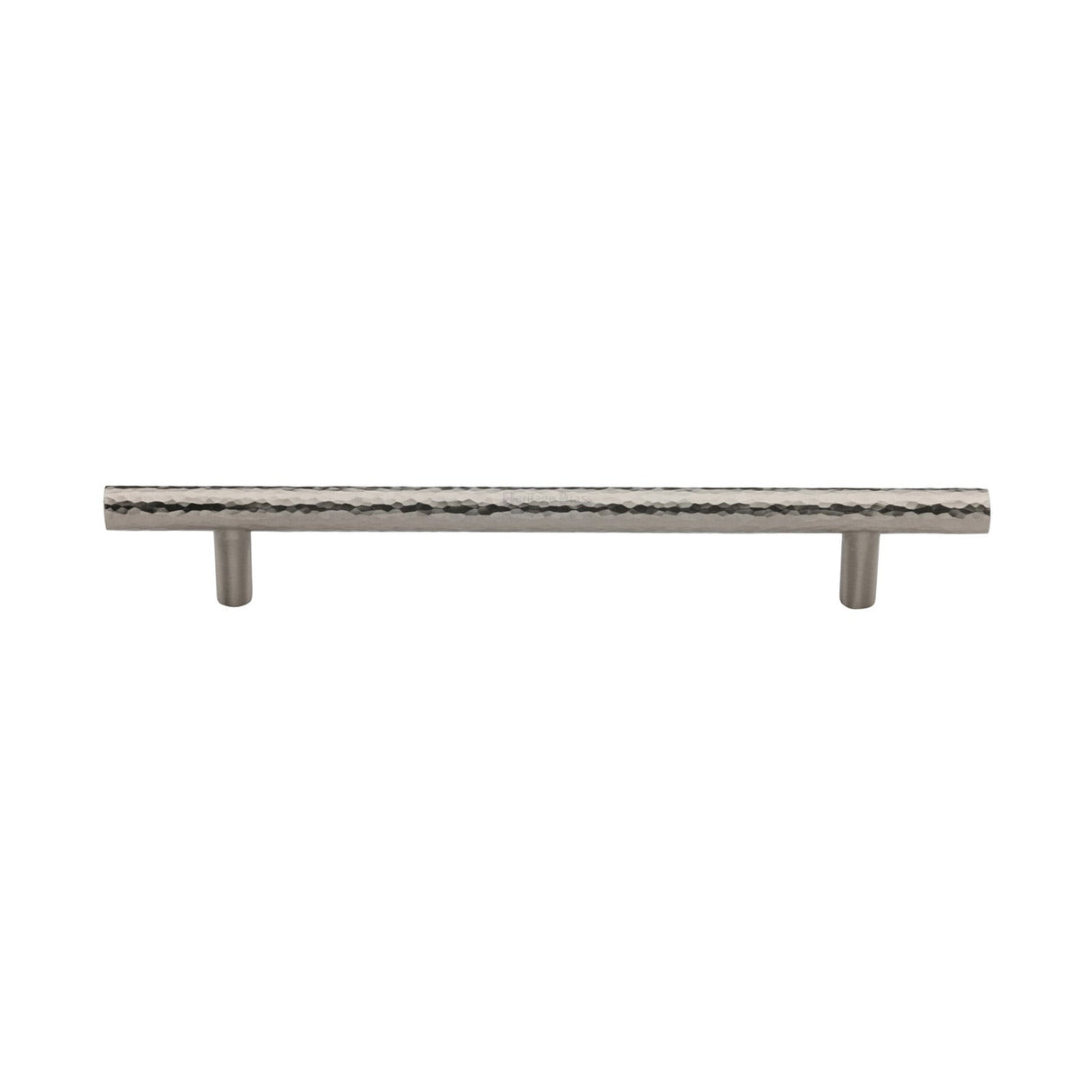 This is an image of a Heritage Brass - Cabinet Pull T-Bar Hammered Design 160mm CTC Satin Nickel Finish, ham0361-160-sn that is available to order from T.H Wiggans Ironmongery in Kendal.