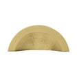 This is an image of a Heritage Brass - Drawer Cup Pull Crescent Hammered Design Satin Brass finish, ham1730-sb that is available to order from T.H Wiggans Ironmongery in Kendal.