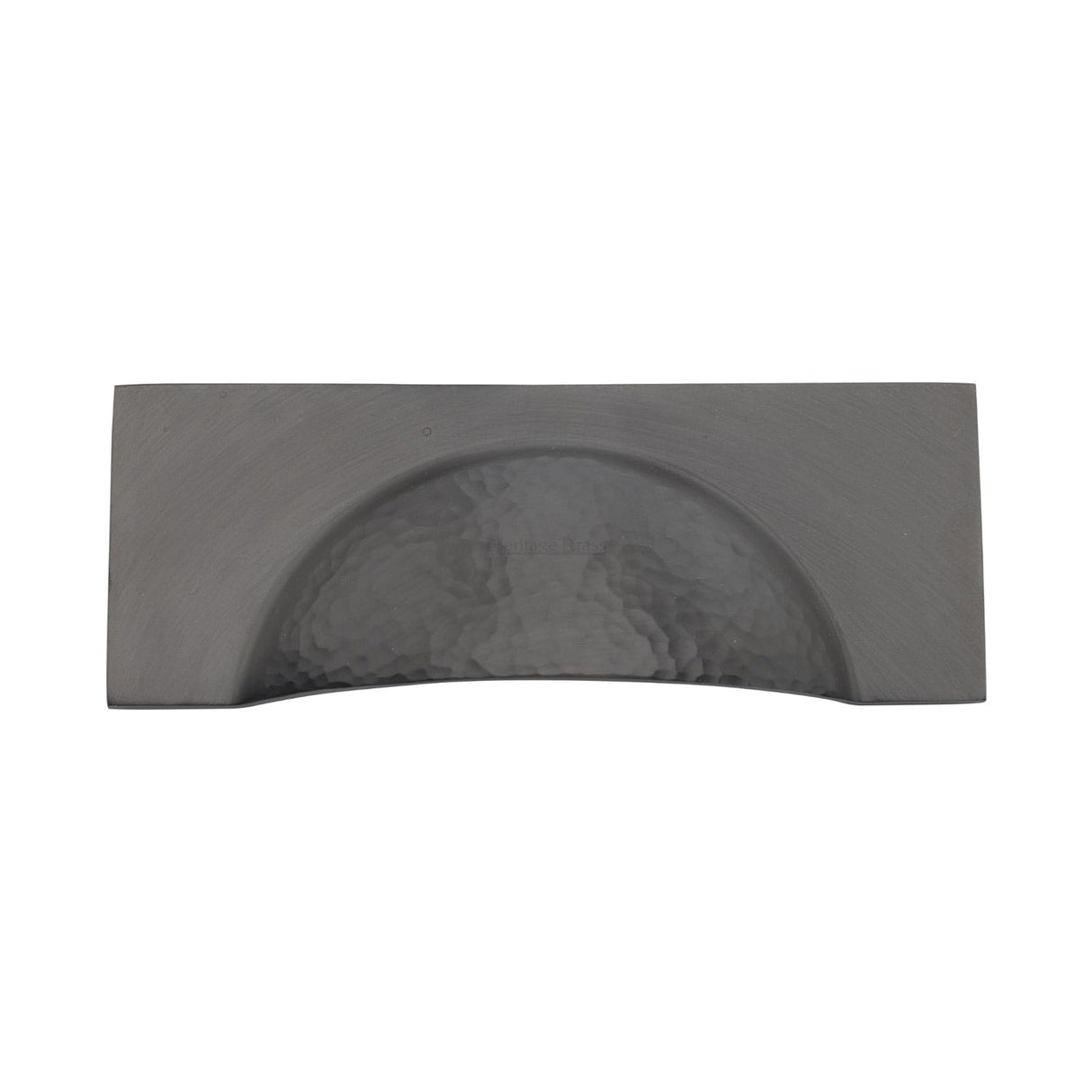 This is an image of a Heritage Brass - Drawer Cup Pull Hampshire Hammered Design 57mm CTC Matt Bronze Finish, ham2764-mb that is available to order from T.H Wiggans Ironmongery in Kendal.