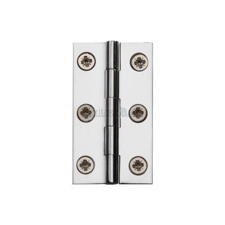 This is an image of a Heritage Brass - Hinge Brass 2" X 1 1/8" Polished Chrome Finish, hg99-115-pc that is available to order from T.H Wiggans Ironmongery in Kendal.