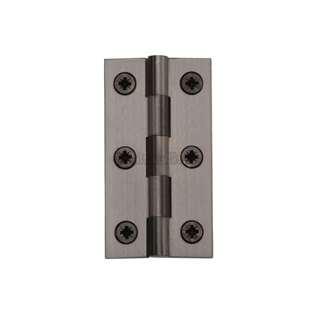 This is an image of a Heritage Brass - Hinge Brass 2 1/2" x 1 3/8" Matt Bronze Finish, hg99-120-mb that is available to order from T.H Wiggans Ironmongery in Kendal.