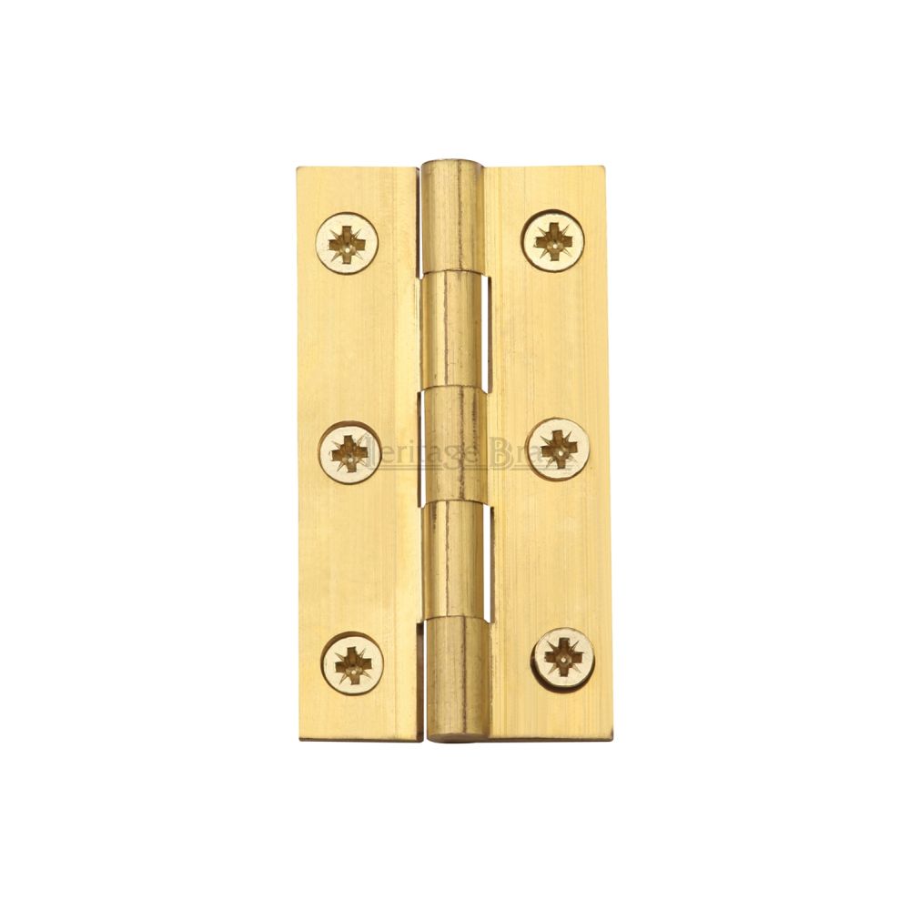 This is an image of a Heritage Brass - Hinge Brass 2 1/2" x 1 3/8" Natural Brass Finish, hg99-120-nb that is available to order from T.H Wiggans Ironmongery in Kendal.