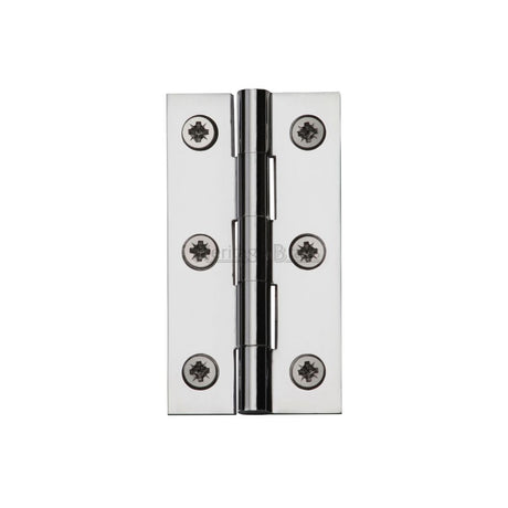 This is an image of a Heritage Brass - Hinge Brass 2 1/2" x 1 3/8" Polished Chrome Finish, hg99-120-pc that is available to order from T.H Wiggans Ironmongery in Kendal.