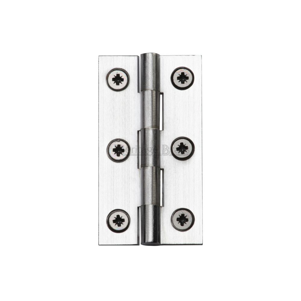 This is an image of a Heritage Brass - Hinge Brass 2 1/2" x 1 3/8" Satin Chrome Finish, hg99-120-sc that is available to order from T.H Wiggans Ironmongery in Kendal.