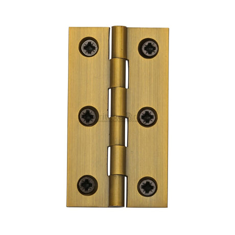This is an image of a Heritage Brass - Hinge Brass 3" x 1 5/8" Antique Brass Finish, hg99-125-at that is available to order from T.H Wiggans Ironmongery in Kendal.