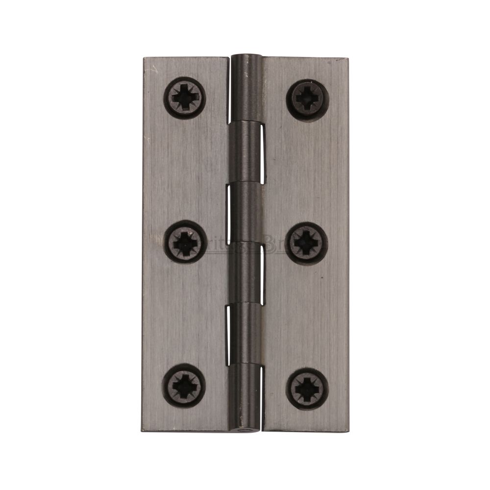 This is an image of a Heritage Brass - Hinge Brass 3" x 1 5/8" Matt Bronze Finish, hg99-125-mb that is available to order from T.H Wiggans Ironmongery in Kendal.